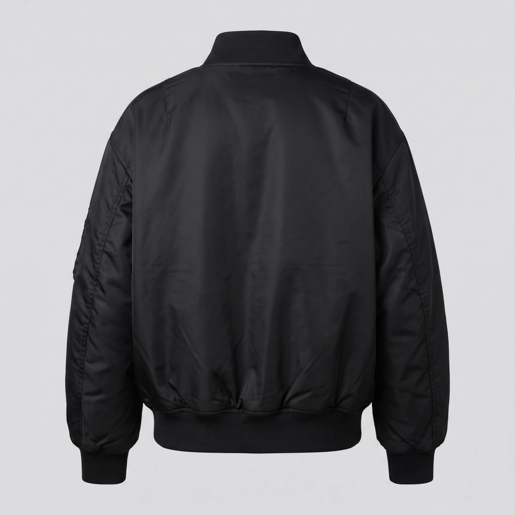 Bomber oversize, noir, vue de dos — HOODIX & BLACK