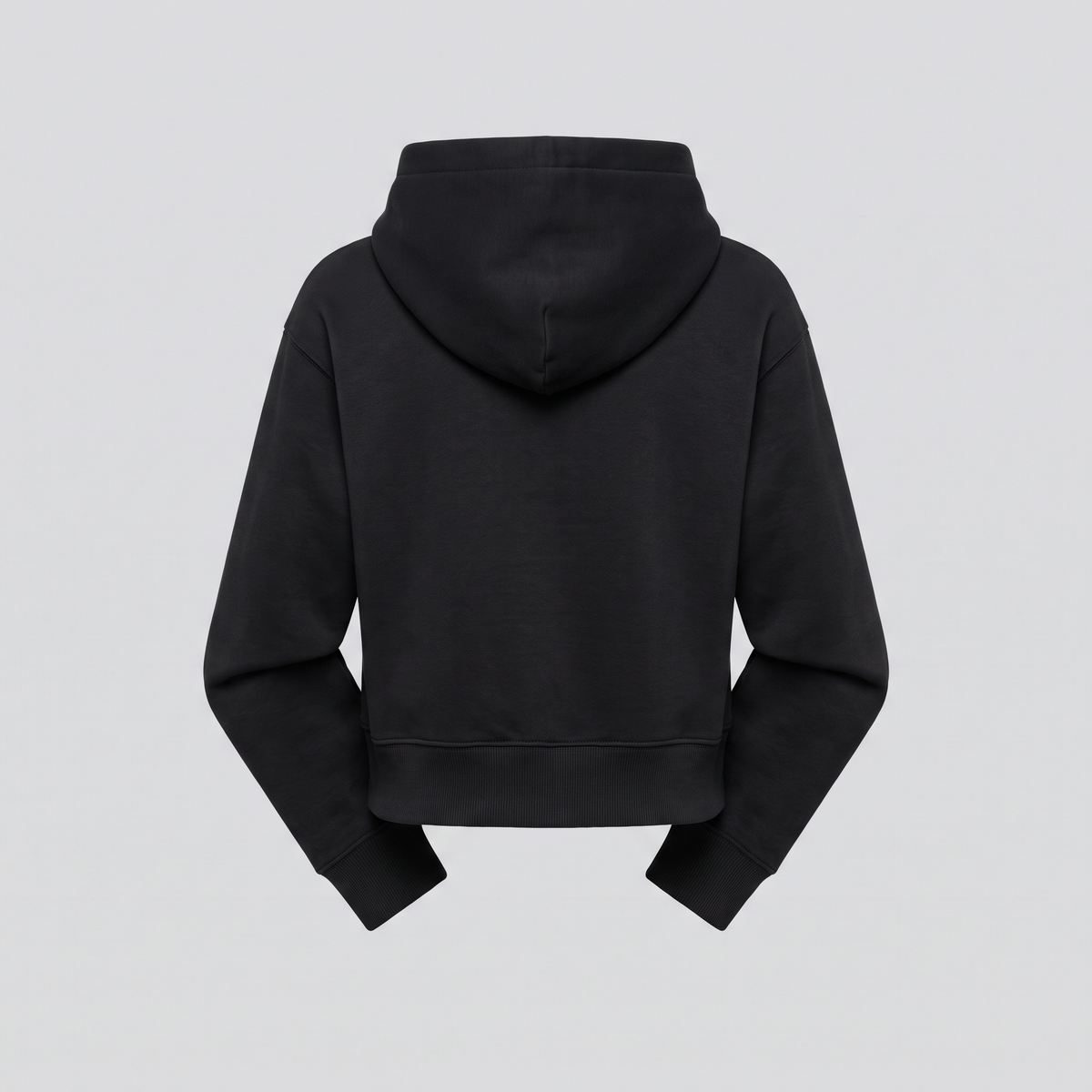 Hoodie court, noir, vue de dos — HOODIX & BLACK