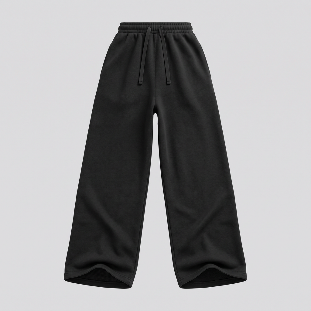 Jogging large, noir, vue de dos — HOODIX & BLACK