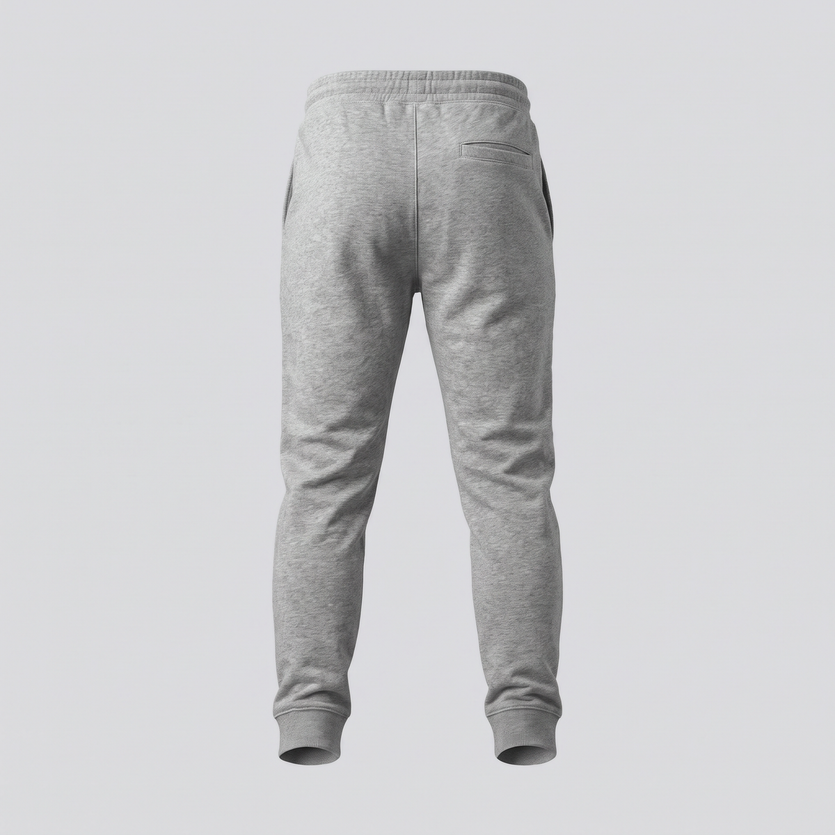 Jogging resserré, gris chiné, vue de dos — HOODIX & BLACK