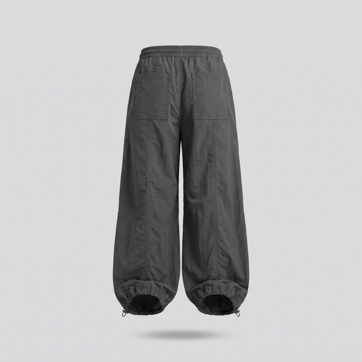 Pantalon parachute, anthracite, vue de dos — HOODIX & BLACK