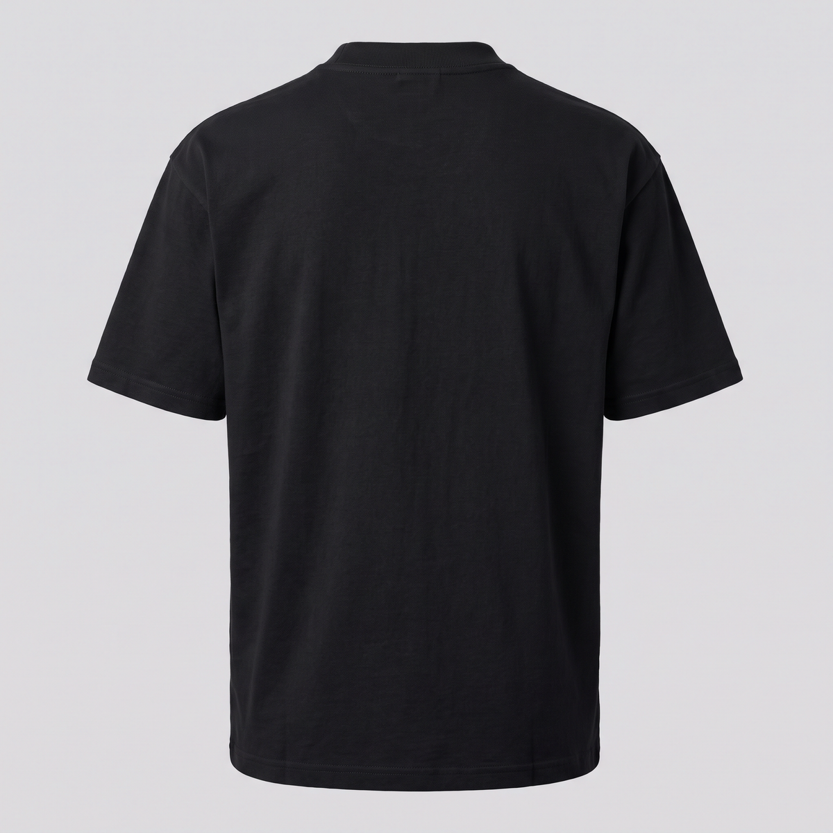 T-shirt épais col montant, noir, vue de dos — HOODIX & BLACK
