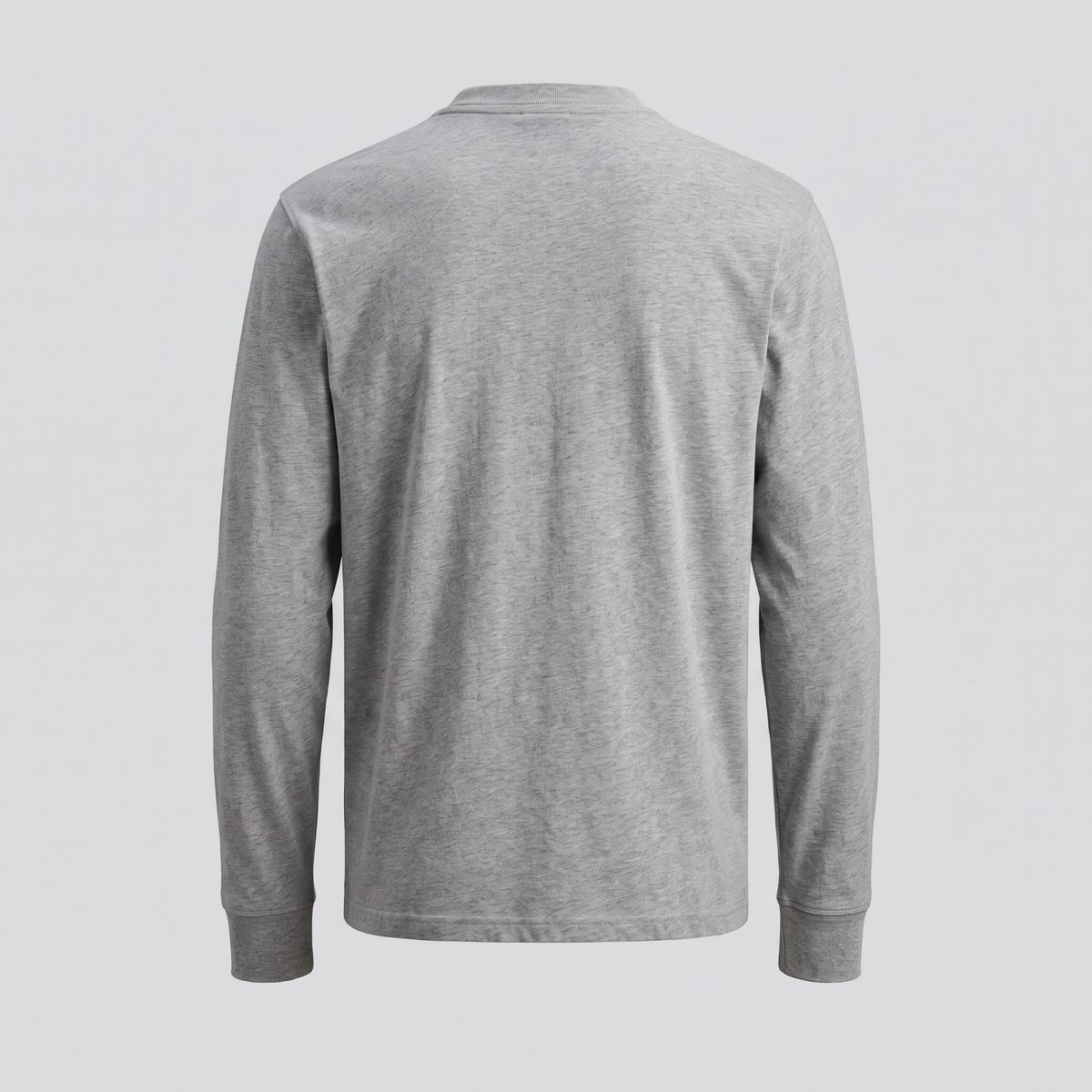 T-shirt manches longues, gris chiné, vue de dos — HOODIX & BLACK