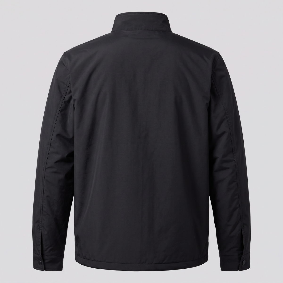 Veste coach en nylon, noir, vue de dos — HOODIX & BLACK